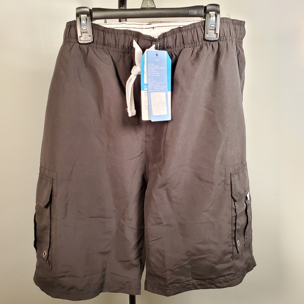 Men's Black Cargo Swim Shorts